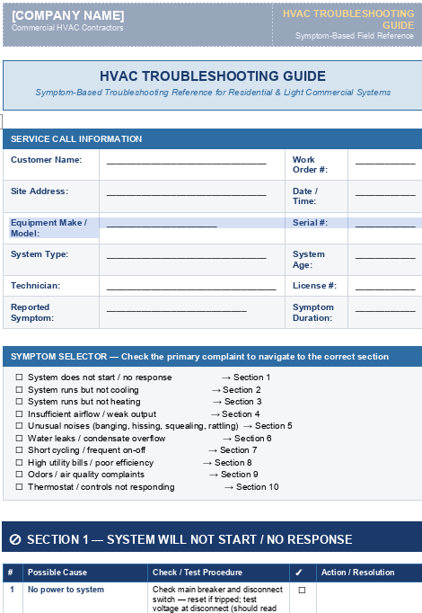 HVAC Troubleshooting Guide Preview