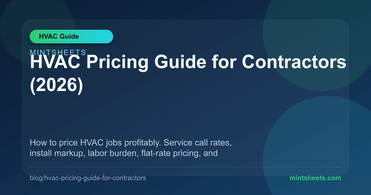 HVAC Pricing Guide for Contractors (2026) | MintSheets